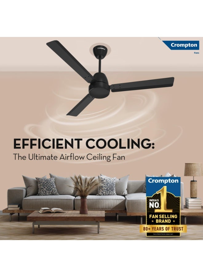 Crompton Energion Nucleoid 1200mm BLDC Ceiling Fan | Remote Control | BEE 5 Star Energy Rated | High Air Delivery | 4 Years Manufacturer Warranty | Matte Black - Image 4